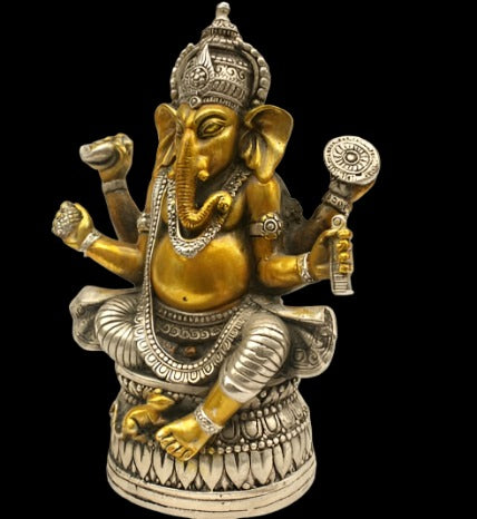 Silver and Bronze God Ganapati