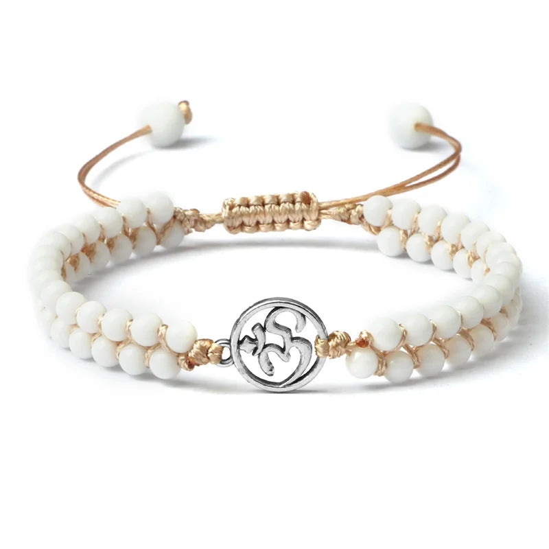 OM Charm Braided Bracelet