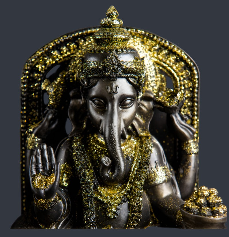 Premium Antique God Vinayagar with Gold reflection