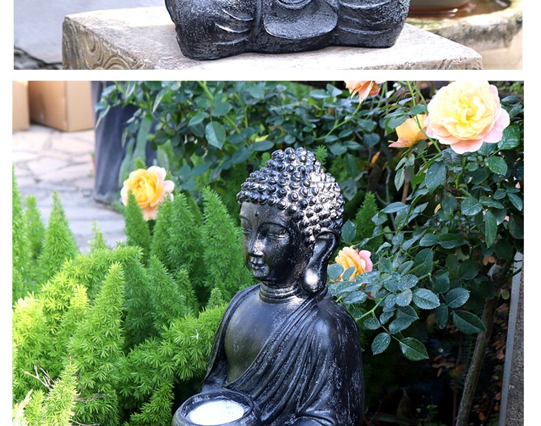 Zen Buddha Statue with Solar Light