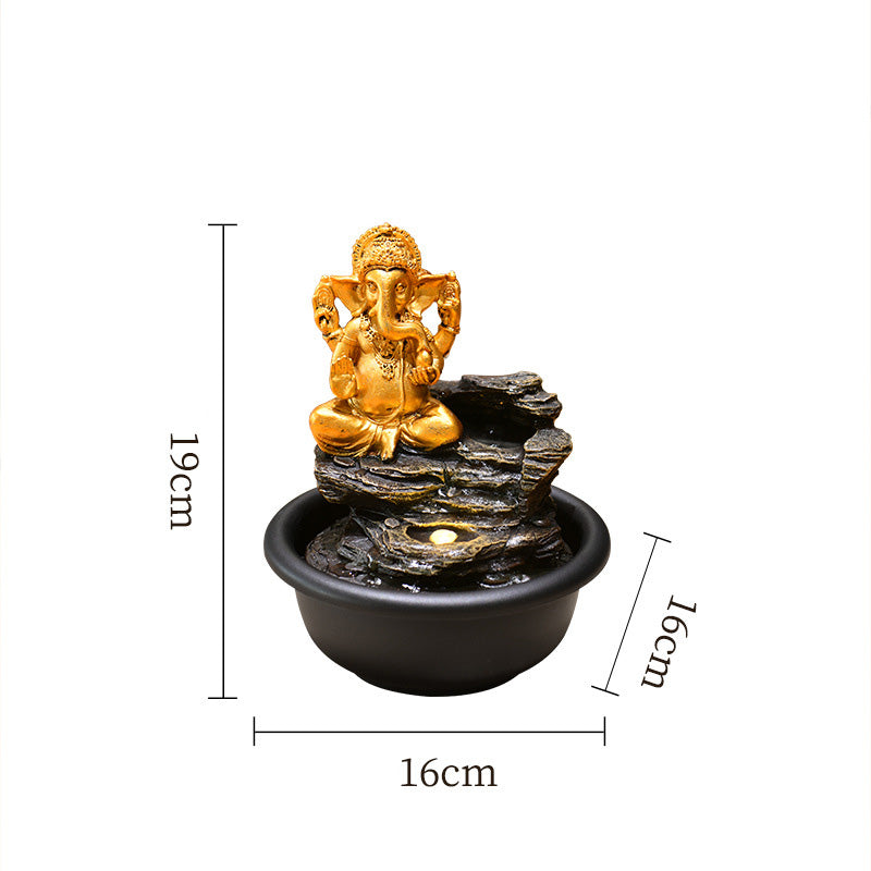 LED Interior Oasis Water Fountain with God Vinayaga