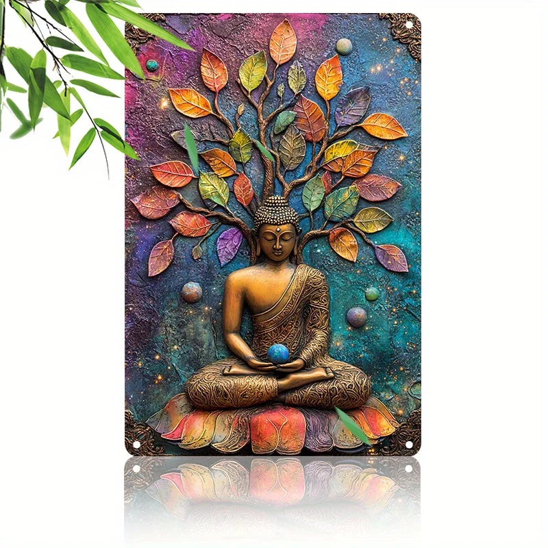 Tranquil Buddha 2D Metal Wall Hanging