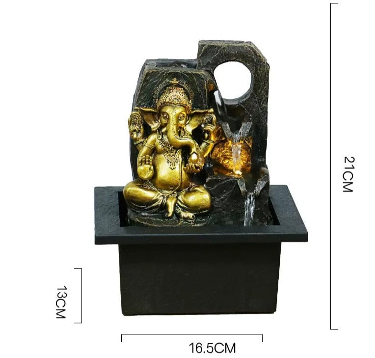 Tranquil Blessings Desktop Waterfall Ganesha