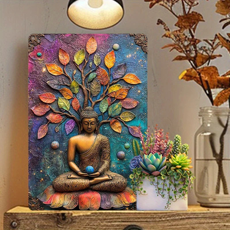 Tranquil Buddha 2D Metal Wall Hanging