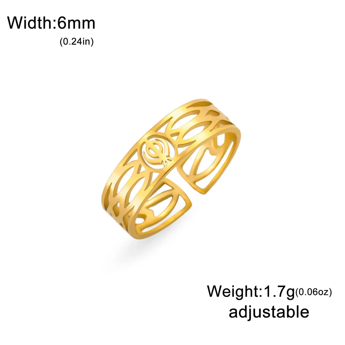 Adjustable Stainless Steel Sikh Ring