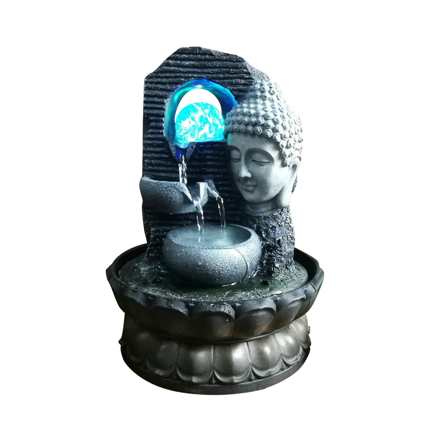 God Buddha Tabletop Water Fountain-( US Adapter )