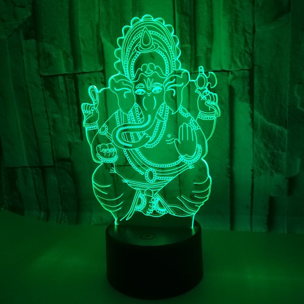 God Ganesh Statue Acrylic 3d Lamp