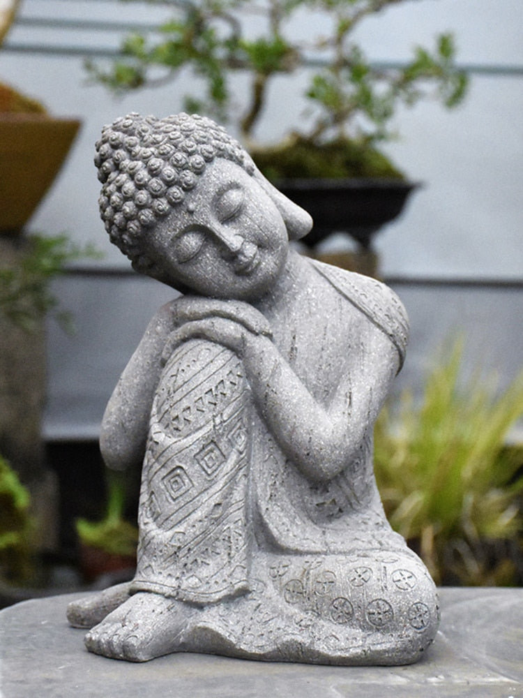 Honrane Frog Ornament Yoga Relaxed Pose Resin Zen Buddha