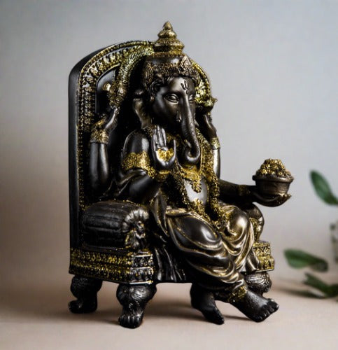 Premium Antique God Vinayagar with Gold reflection