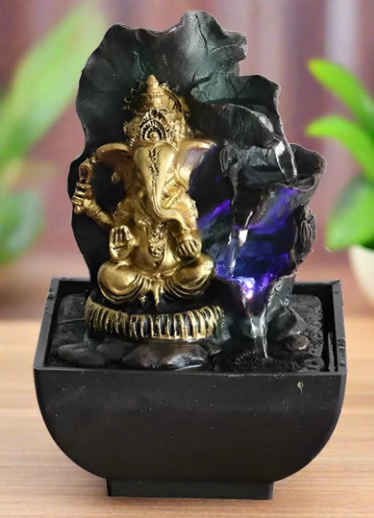Tranquil Blessings Desktop Waterfall Ganesha