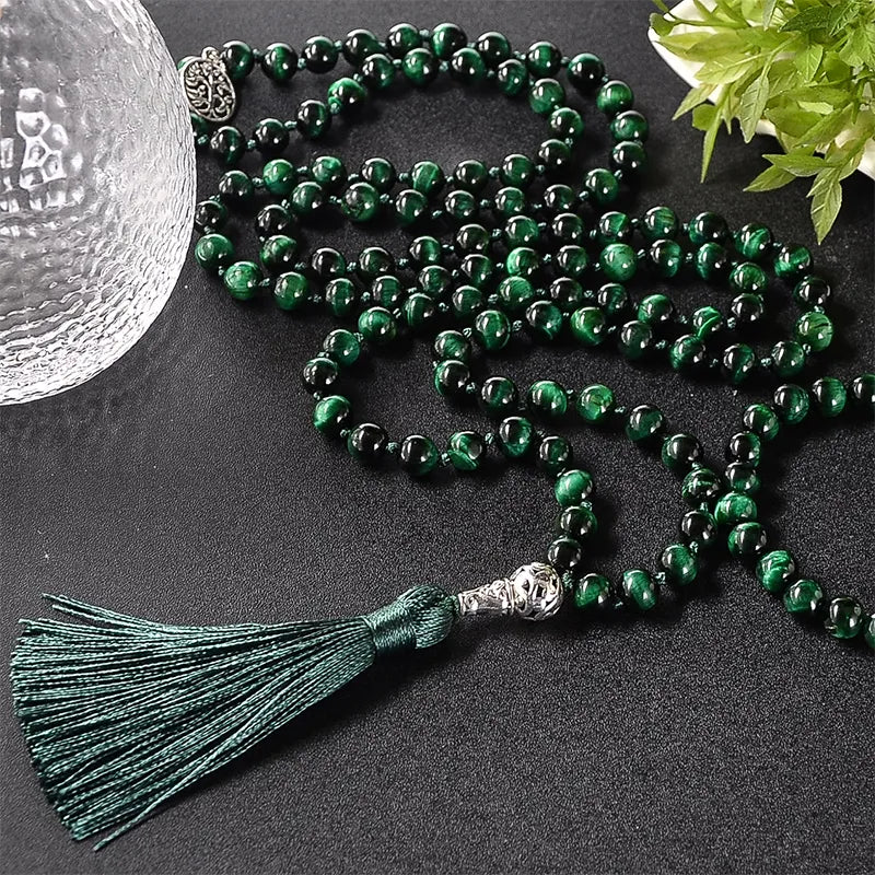 Natural Green Tiger Eye Beaded Set