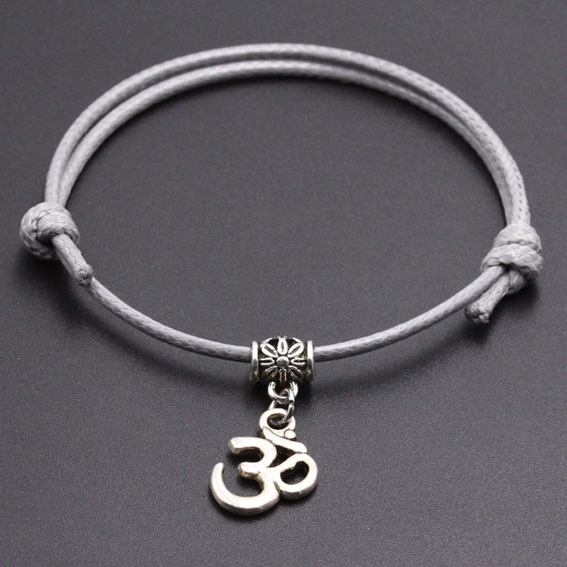 Handmade Thread String Bracelet With OM Yoga Pendant