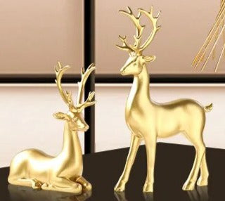 Stunning Golden Deer Decorative Statue