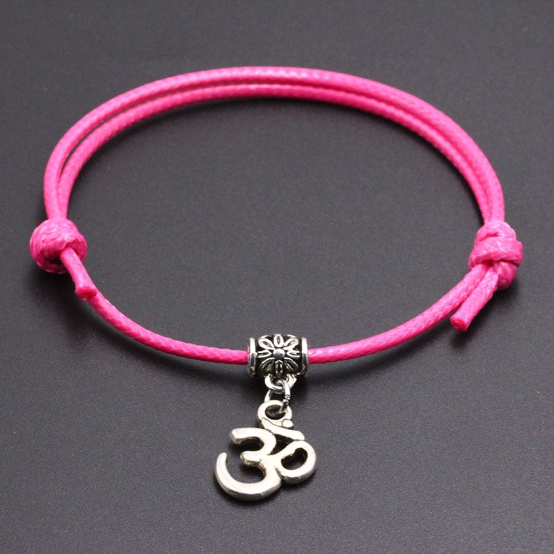 Handmade Thread String Bracelet With OM Yoga Pendant