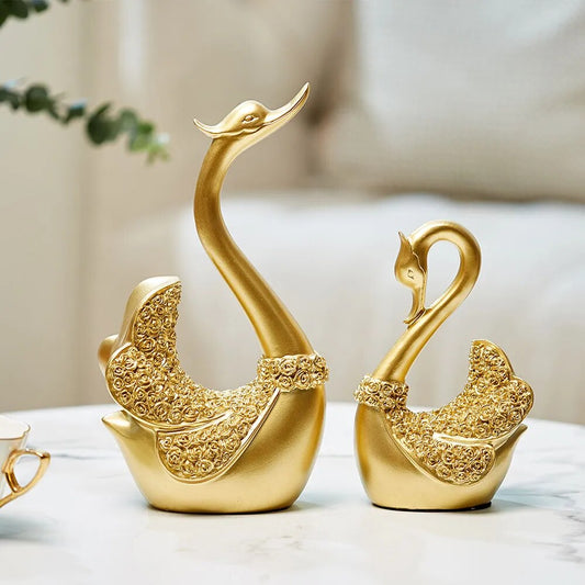 Graceful Swan Sculpture for Living Room