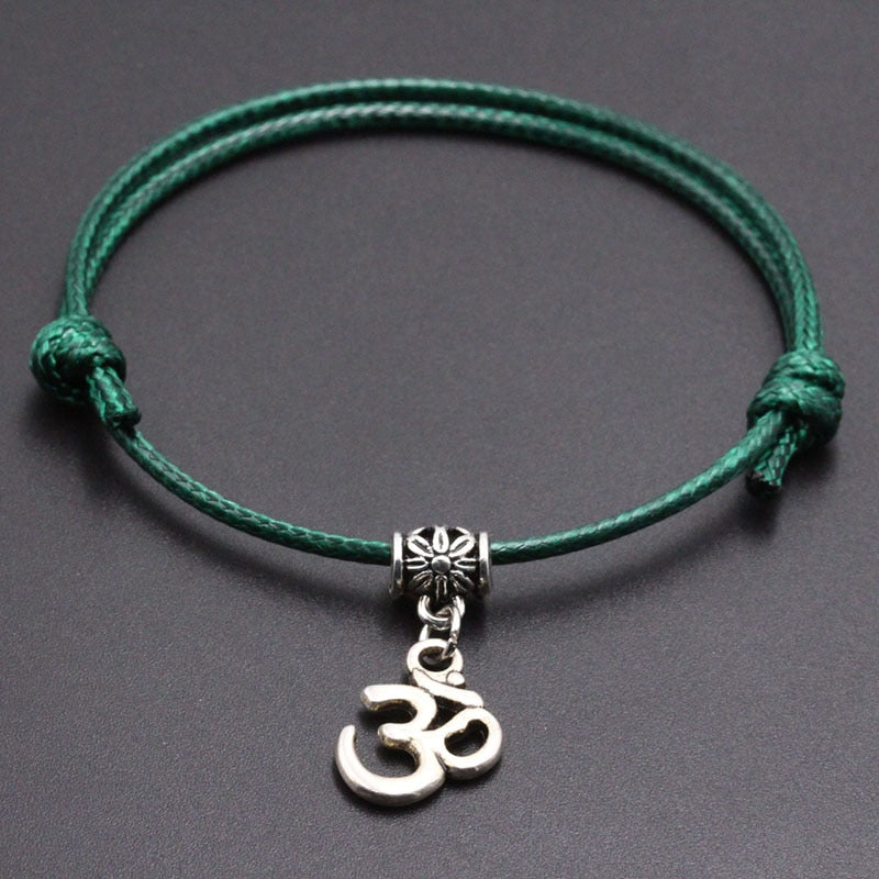 Handmade Thread String Bracelet With OM Yoga Pendant