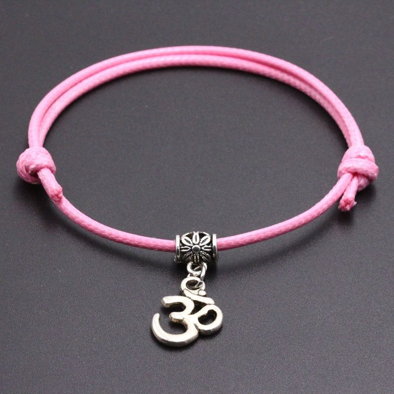 Handmade Thread String Bracelet With OM Yoga Pendant