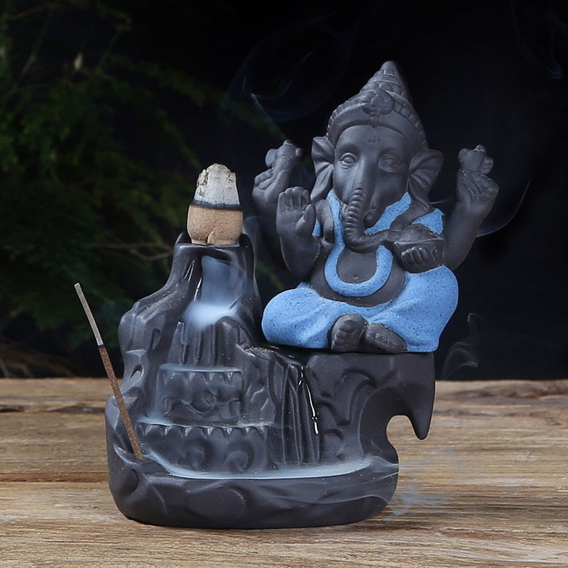 Purple Clay God Ganesh Backflow Incense Burner