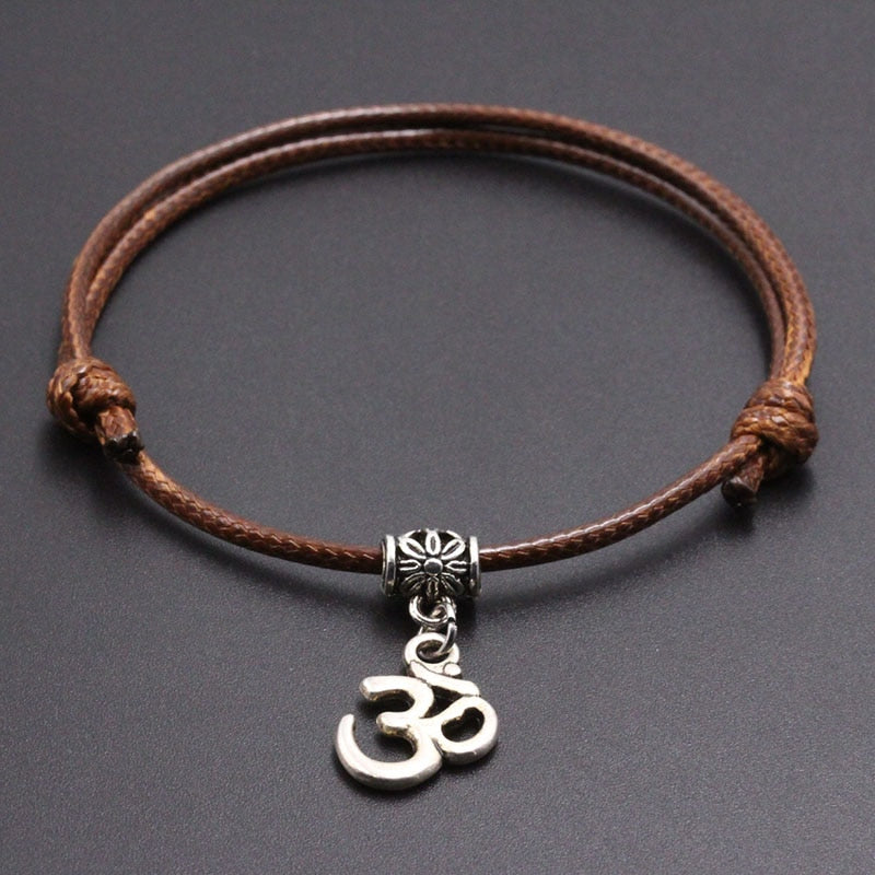 Handmade Thread String Bracelet With OM Yoga Pendant