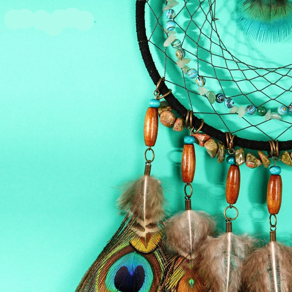 Peacock Feather Ring Retro Wall Hanging Craft