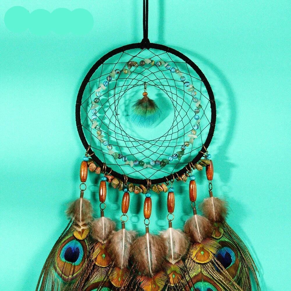 Peacock Feather Ring Retro Wall Hanging Craft