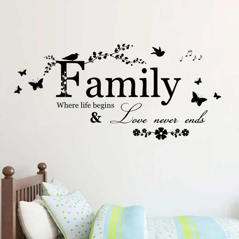 Family Quotes Wall Sticker- Colour Black