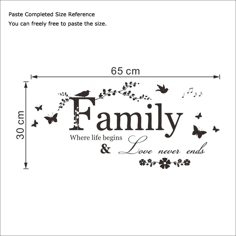 Family Quotes Wall Sticker- Colour Black