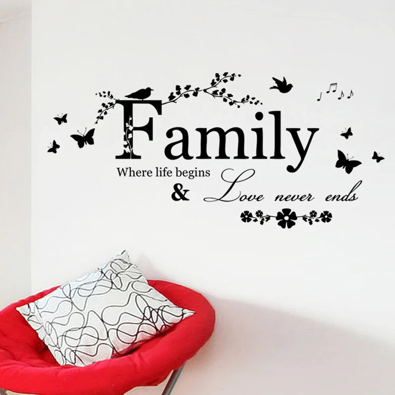 Family Quotes Wall Sticker- Colour Black