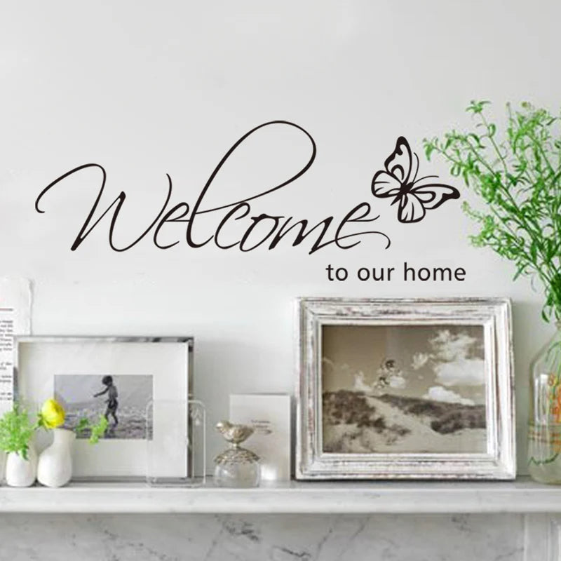 "Welcome To Our Home" Text Wall Sticker