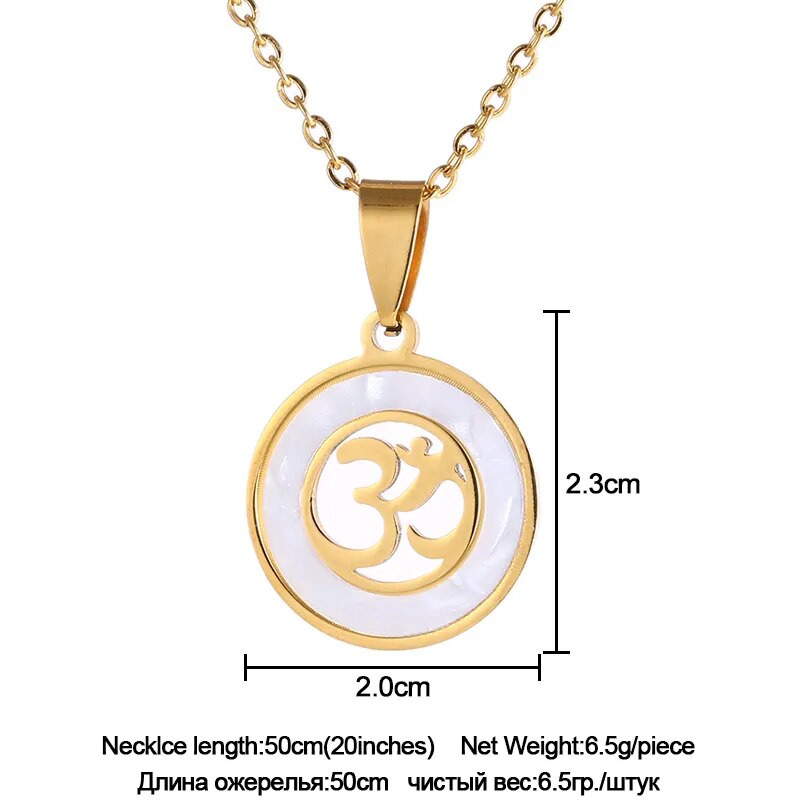 OM in Coin Pendant Necklace