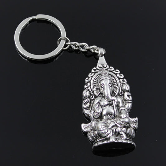 Metal Keychain With God Ganesha