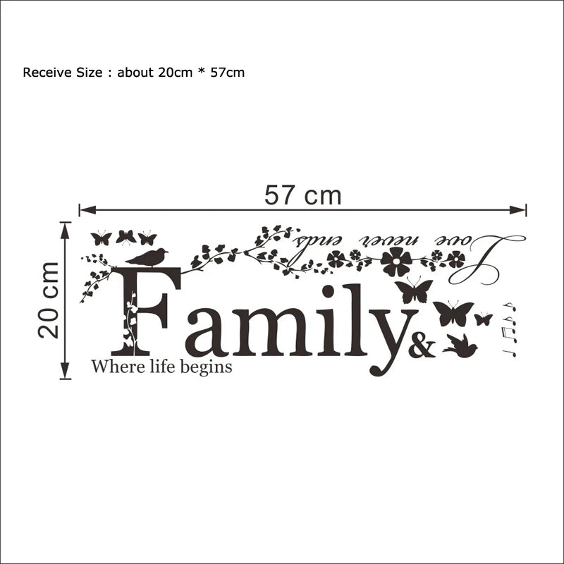 Family Quotes Wall Sticker- Colour Black