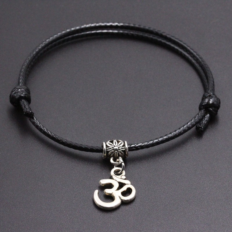 Handmade Thread String Bracelet With OM Yoga Pendant