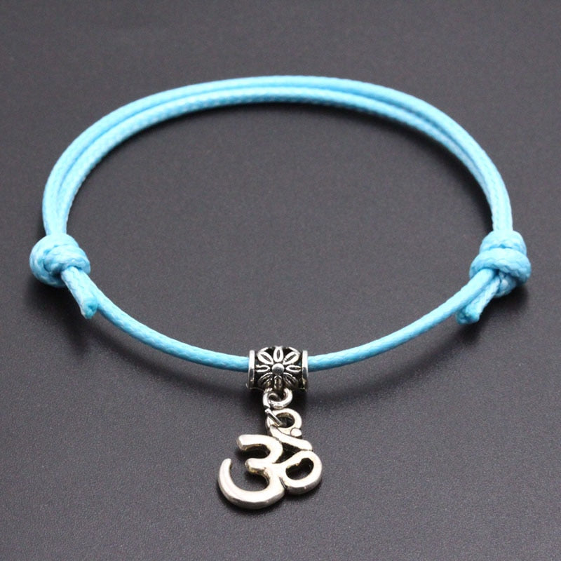 Handmade Thread String Bracelet With OM Yoga Pendant