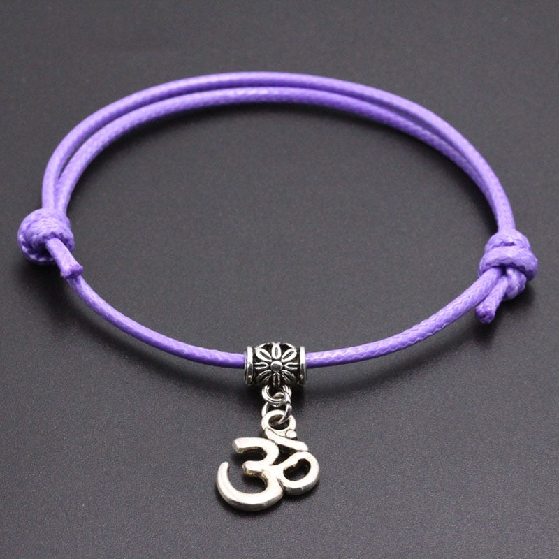 Handmade Thread String Bracelet With OM Yoga Pendant