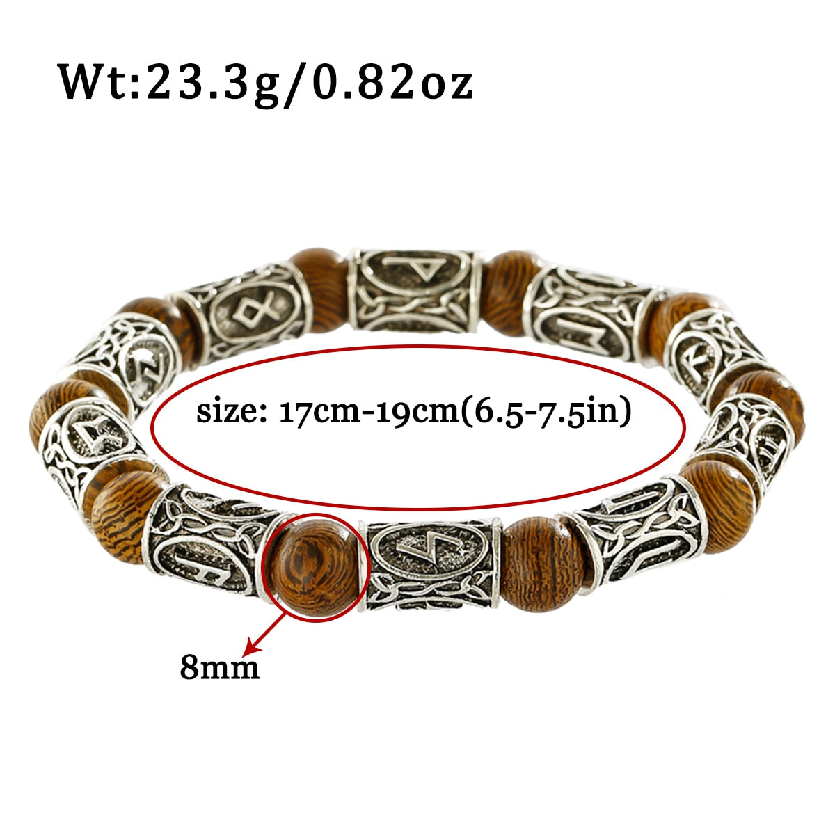 Natural Wood Beads Bracelets with Om Pendant