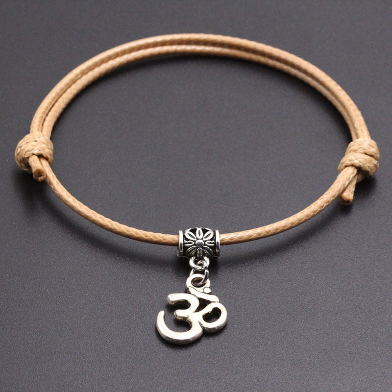 Handmade Thread String Bracelet With OM Yoga Pendant