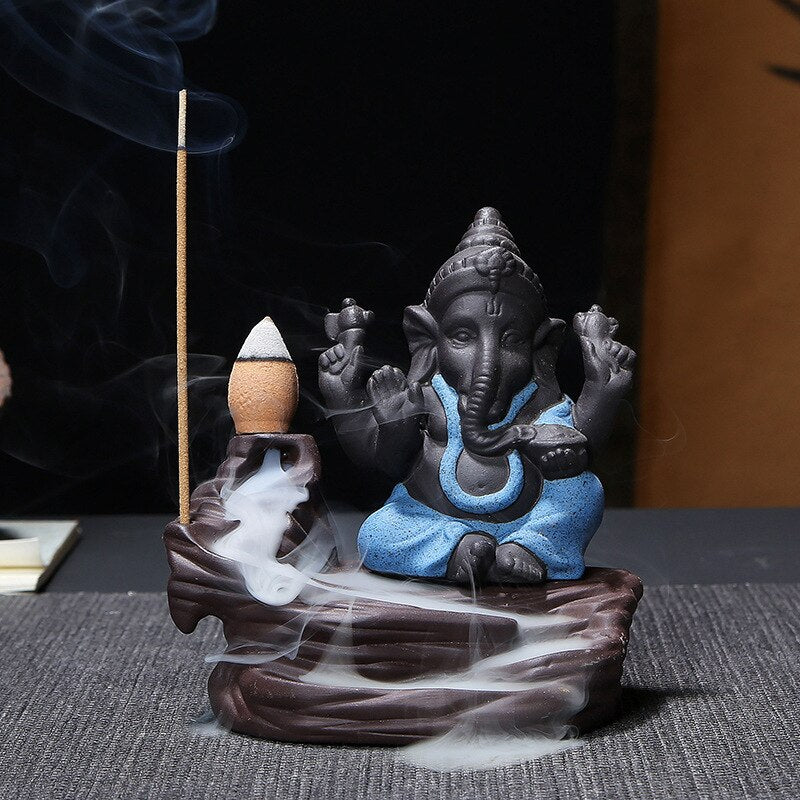 Purple Clay God Ganesh Backflow Incense Burner