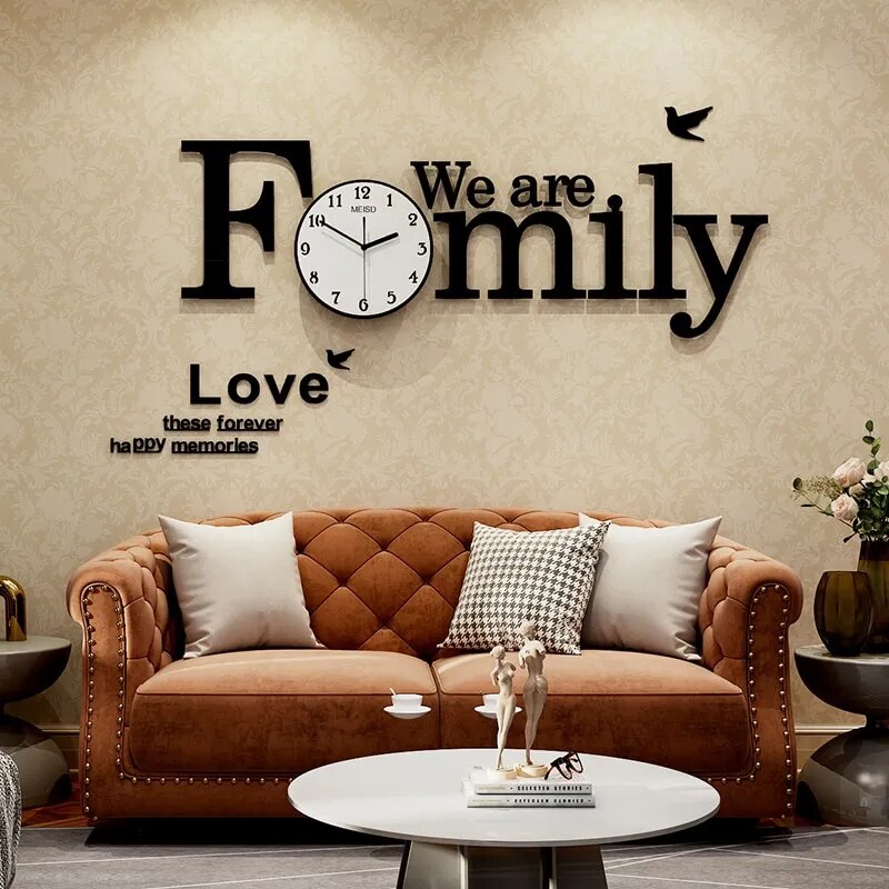 Family Moments Acrylic Wall Clock