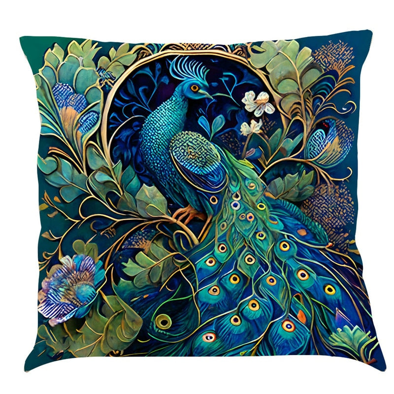 Beautiful Peacock Cushion Cover