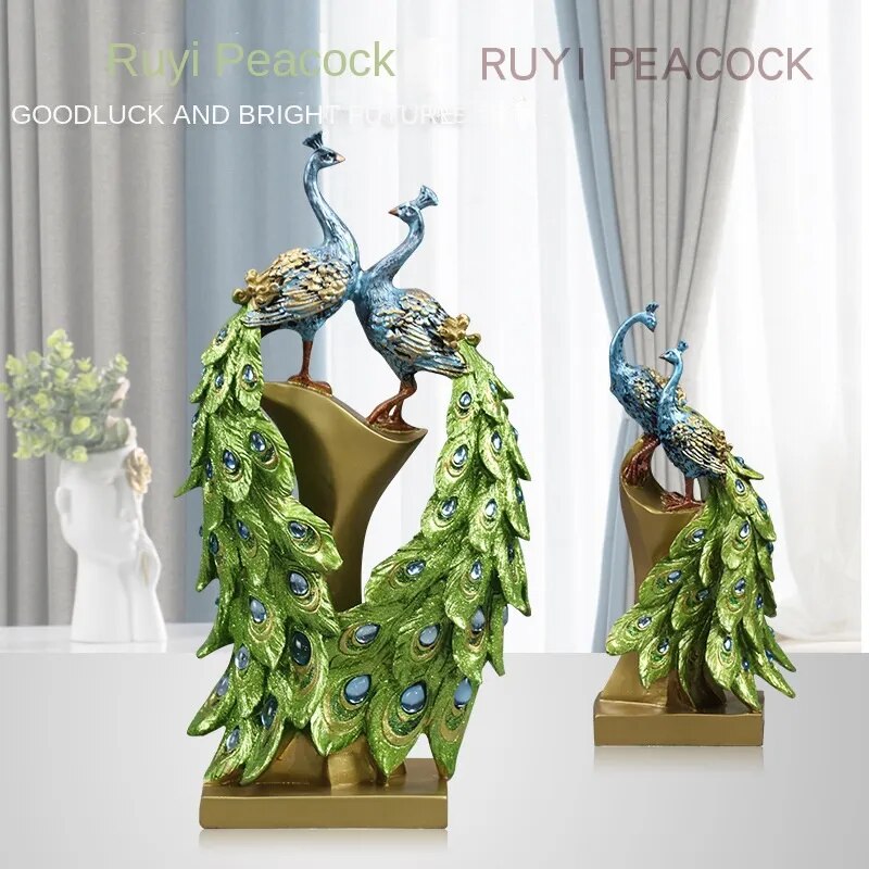 Elegance Peacock Statue for Home Decoration