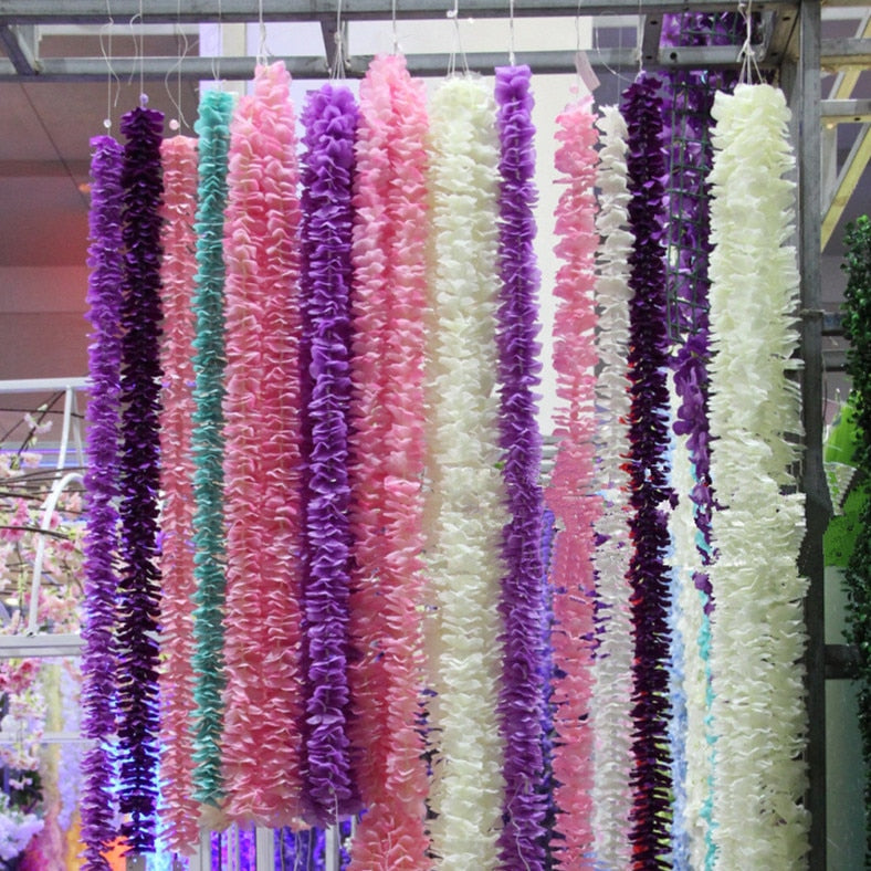 Artificial Silk Flower Hanging Garland Wall Decoration10pcs-2M/3M