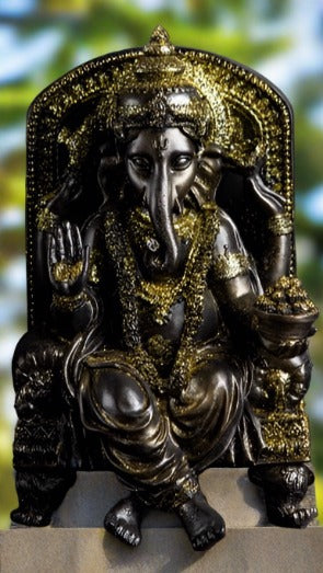 Premium Antique God Vinayagar with Gold reflection