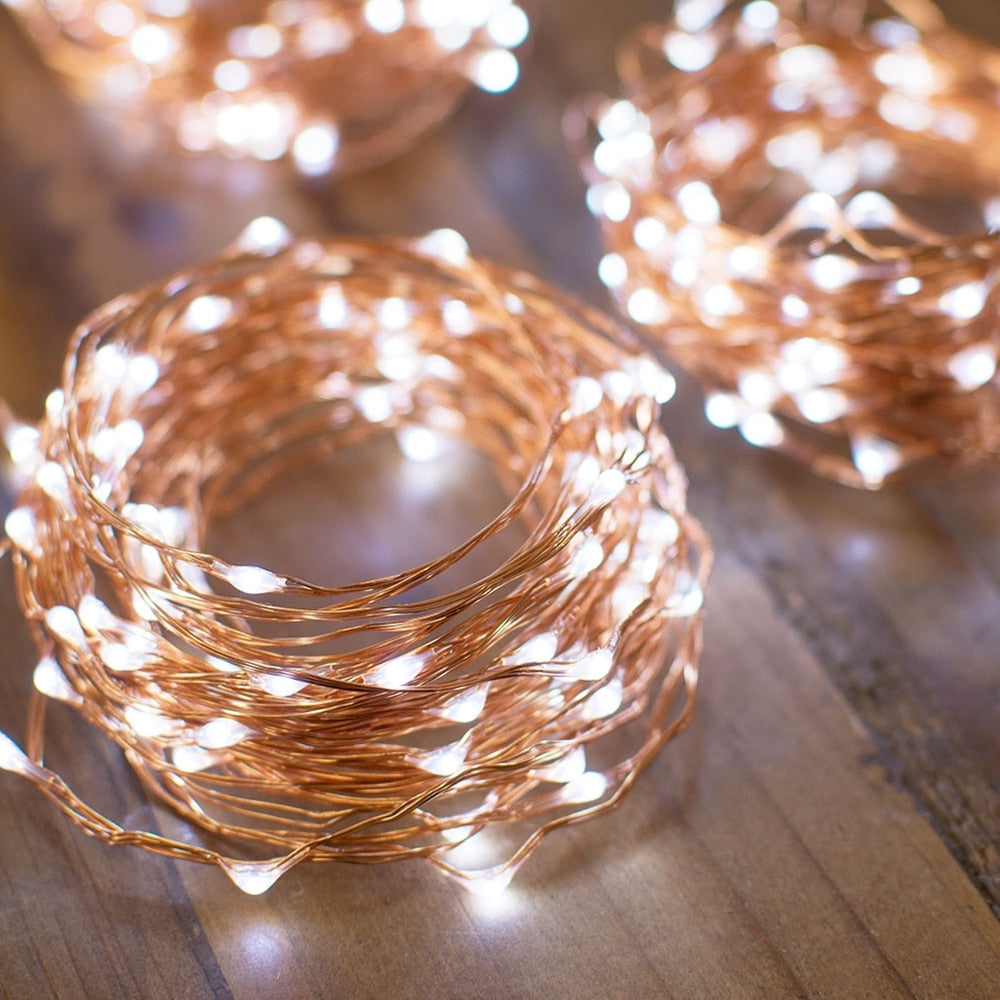 LEDs Copper Wire Fairy String Lights Waterproof Plug-In Adapter for Outdoor /Indoor Decoration