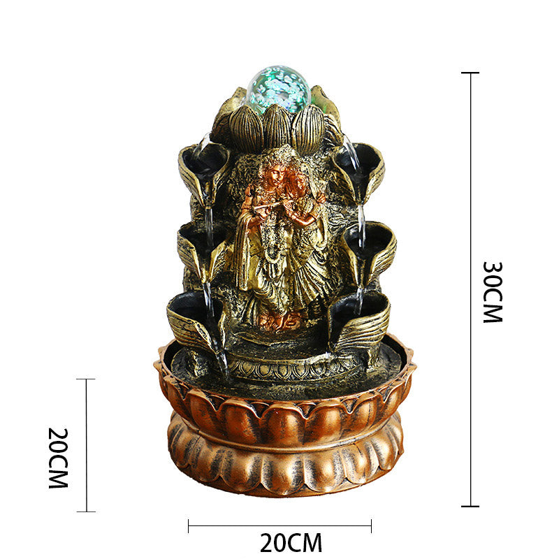 God Krishna Ratha with Enlightenment Water FountainMZ02304
