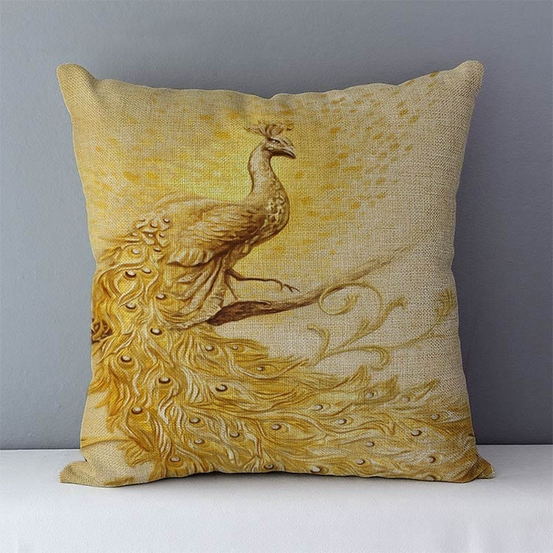 Graceful Peacock Feather Pillow Covers