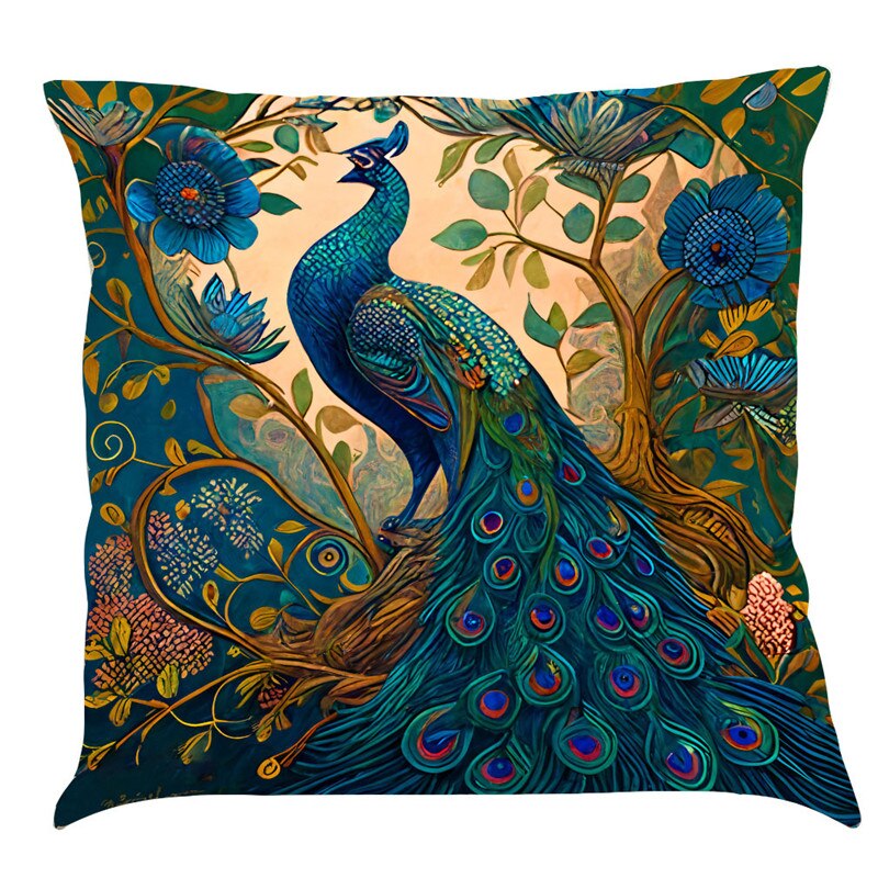 Beautiful Peacock Cushion Cover