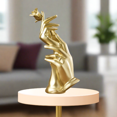 Gold Hand with Rose Home Decor