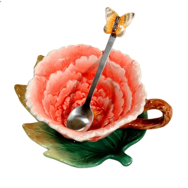 Baby Girl's Delightful Ceramic Cup with Spoon