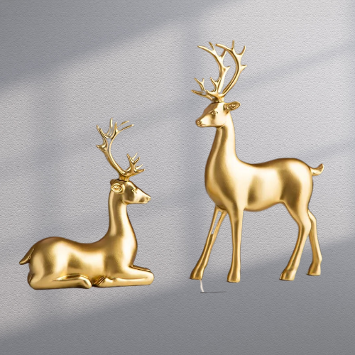 Stunning Golden Deer Decorative Statue